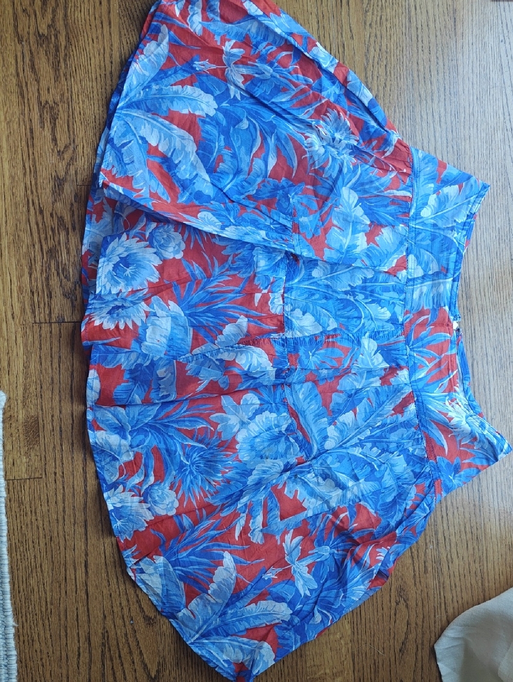 J. Crew Blue and Red Floral Skirt